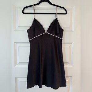 Alice & Olivia Julienne Crystal Trim Minidress